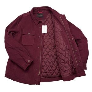 NEW Robert Graham Corduroy Quilted Lined Shirt Jacket Burgundy XL MSRP $298